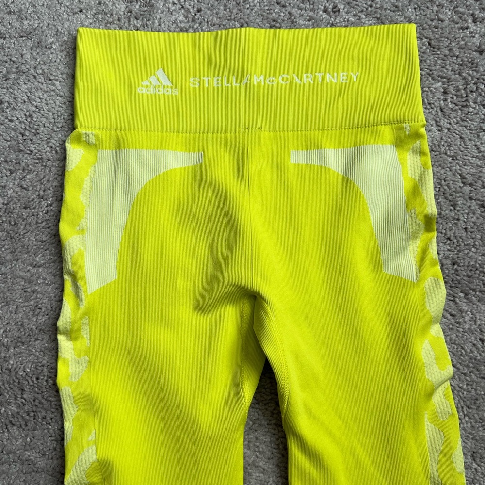 EUC Adidas Stella McCartney Yellow Leggings Medium - Picture 7 of 8